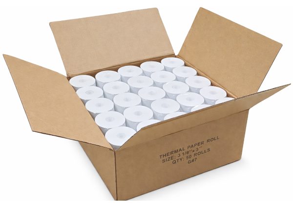 Caja de rollos de papel térmico